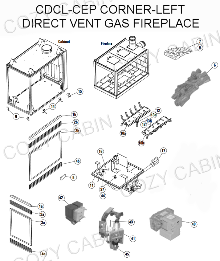 CORNER-LEFT DIRECT VENT GAS FIREPLACE (CDCL-CEP) #CDCL-CEP